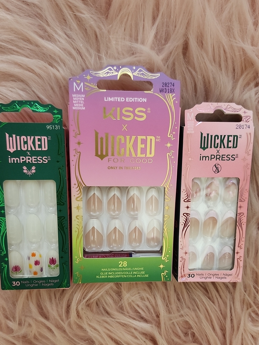 LIMITED EDITION! Brand New 3CT BUNDLE KISS &KISS IMPRESS X WICKED False Nails-M